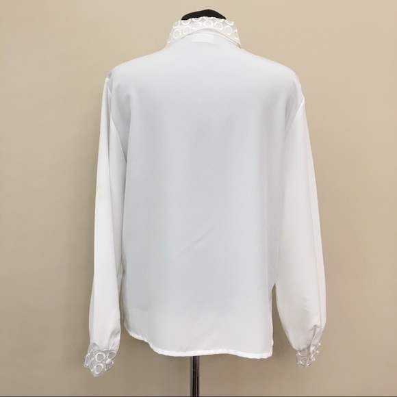 WEYBURN LA REDOUTE Vintage White Embroidered Button Up Blouse Woman’s 12 - Picture 3 of 8